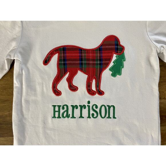 NWT Cecil & Lou Harrison Christmas Embroidered Dog Knit Red Holiday Pajamas 2T - Picture 3 of 7